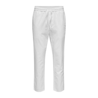 Only & Sons Pantalaccio Crop Linus Misto Lino - Heren - Vrijetijds broeken - Wit - L - Broeken