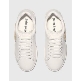 Palm Angels Womens New Teddy Bear Tennis Court Trainers in White Brown - Size UK 7