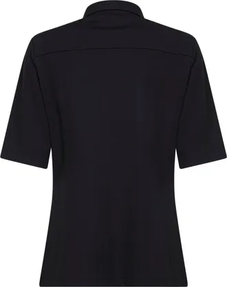 Blanca Vita Womens Polo Shirt Viscose-Blend Black Tops