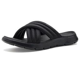 Skechers On-The-Go GO Walk Flex Sandals w/ Puffy Crossband Womens Sandals Black/Black : 11 B - Medium