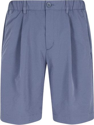 Herno Bermuda Seer-Crease - Heren - Korte Broeken - Blauw - S - Leer - Korte Broeken