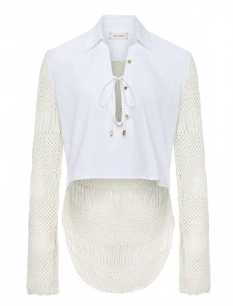 Hellessy Womens Rhys Crochet Shirt In White