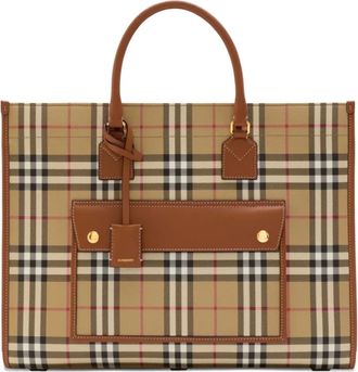 Burberry Borsa tote Freya media - Marrone
