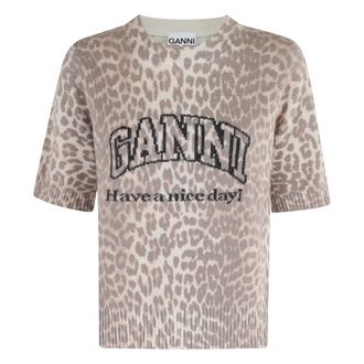 Ganni Dames, Tops, Grijs, Maat: M Wol