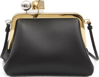 Jacquemus Structured Black Bag With Gold-Tone Frame And Unique Clasp