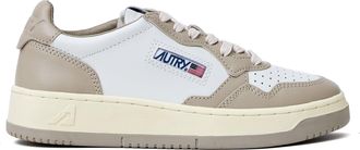 Autry White Feather Gray Medalist Low Leather Sneakers