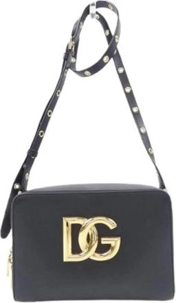 Dolce & Gabbana Pre-owned Leren Crossbody Tas - Dames - Vintage Schoudertas - Zwart - ONE Size - Leer - Vintage