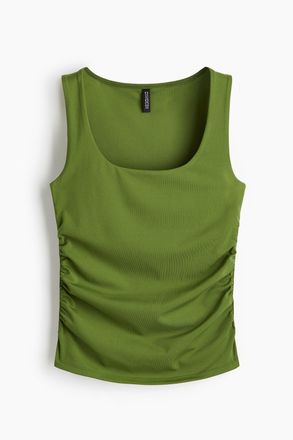 H&M Tanktop mit Raffungen - Dunkelgr&uuml;n
