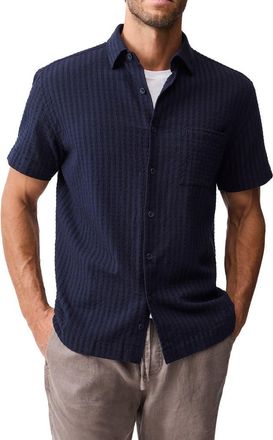 Rodd & Gunn Mystery Creek Weekend Fit Short Sleeve Button-Up Shirt in Midnight at Nordstrom, Size X-Small