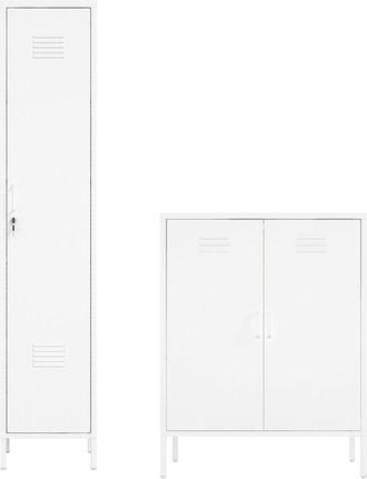 Manhattan Comfort 2pc Naomi Modern Accent Cabinet & Storage Cabinet with 8 Adjustable Shelves