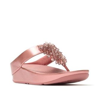 FitFlop Rumba Iridescen Bead Toe-Post in Metallic Rust Rose at Nordstrom, Size 10