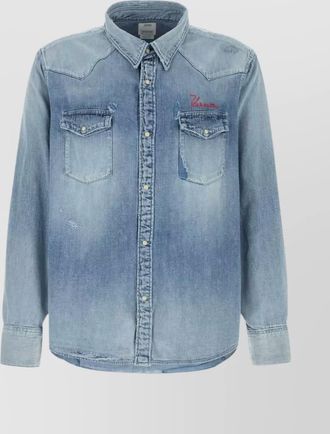 Visvim long sleeve denim shirt featuring chest pockets