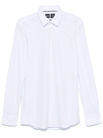 BOSS piqué-weave shirt - men - Polyester - 41 - White