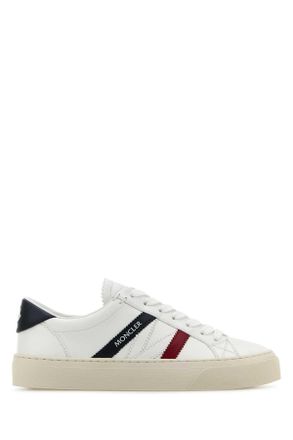 Moncler Womens White Leather Monaco 2 Sneakers - Size 37.5 EU/IT