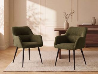 VENTE-UNIQUE.COM Set de 2 sillas tela caqui