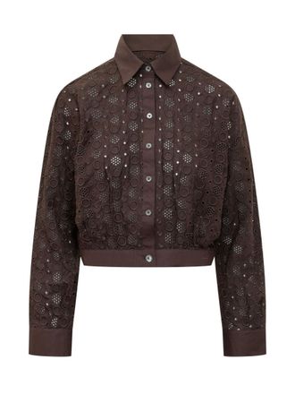 Pinko Brown Regular Embroidered Shirt