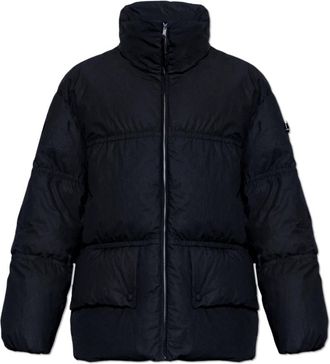 Moncler Boxy Down Jacket - unisex - Gewatteerde jassen - Blauw - XS - Katoen - Jassen