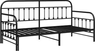 vidaXL Vidaxl - Estructura De Cama De D&iacute;a Con Cabecera Negro 100 X 200 Cm Acero