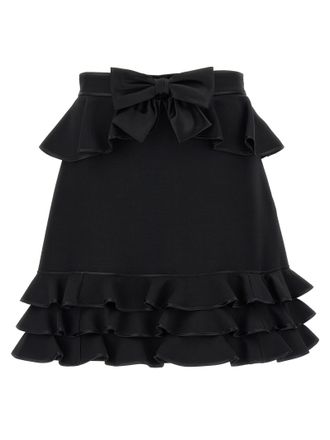 Valentino Garavani Black Virgin Wool Long Womens Skirt