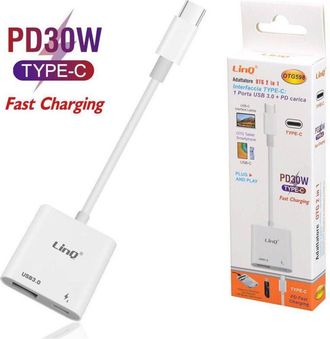 Trade Shop Trade Shop - Adattatore Otg 2 In 1 Interfaccia Type-c A Porta Usb 3.0 + Tipo-c Pd 30w Otg598