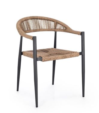 BIZZOTTO Silla en aluminio y fibra sint&eacute;tica antracita/natural