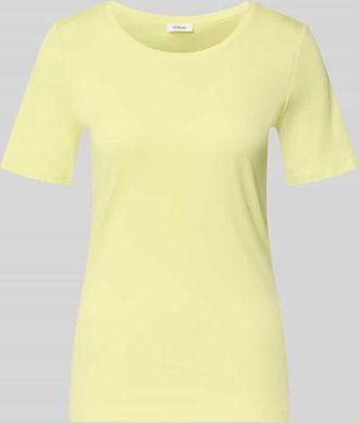 s.Oliver Red Label Regular Fit T-Shirt aus reinem Baumwoll-Interlockjersey in GELB, Gr&ouml;&szlig;e 34