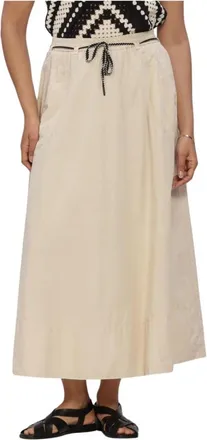 Summum Rokken, Dames, Beige, S, Katoen, Skirt Breezy Cotton Canvas