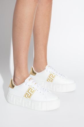 Versace LaGreca Platform Sneakers, Womens, White