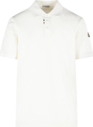 Moncler White Cotton Polo Shirt