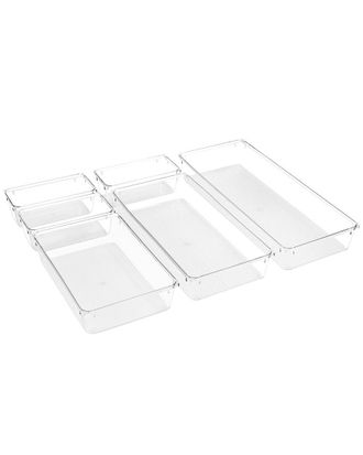 Sorbus Skin Care Organizer, Storage Bin Drawer Organizers For Cosmetic, Clear Stackable Containers For Bathroom, Vanity (6-Piece