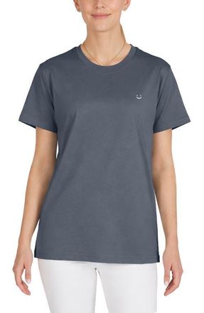 Dalix Womens Lil Smile Jersey Relaxed Tee in Vintage Navy at Nordstrom, Size Xx-Large
