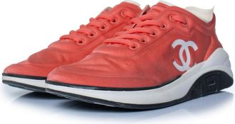 Chanel Pre-owned Womens 19P pink lycra CC logo low top trainers Elastane - Size EU 39