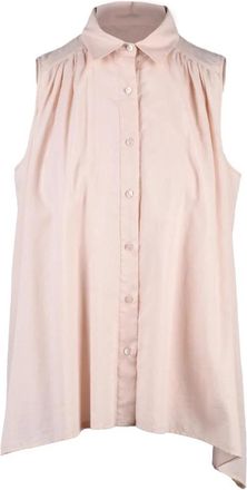 PESERICO Cotton Shirt - Dames - Blouses - Roze - S - Katoen - Overhemden