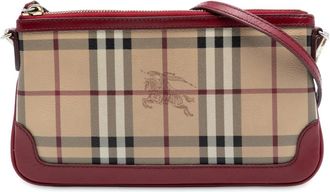 Burberry Pre-owned Burberry Haymarket Check Coated Canvas Peyton Crossbody CNSANQITDON