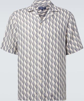 Frescobol Carioca Roberto printed linen bowling shirt