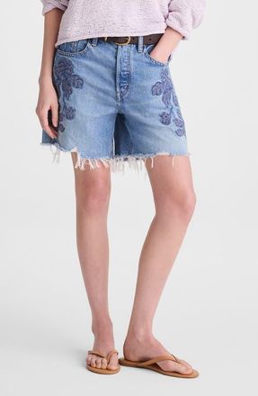 Madewell The Essex Mid-Length Shorts in Worn Mid Indigo at Nordstrom, Size 25
