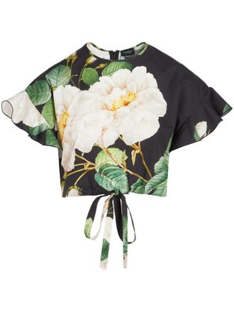 Giambattista Valli Cropped blouse - Zwart