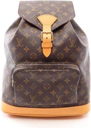 Louis Vuitton Pre-owned Monogram Canvas Backpack - Dames - Vintage Rugzakken - Bruin - ONE Size - Leer - Vintage