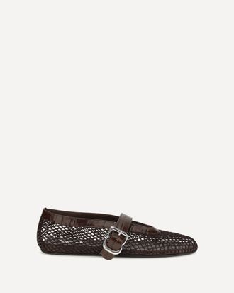 Alaia Mesh and crocodile-print leather Ballerinas Female 40