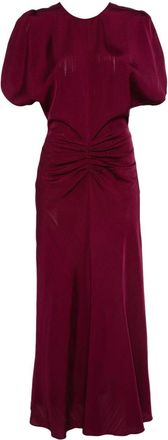 Victoria Beckham gathered-detail midi dress - women - Viscose - 6
