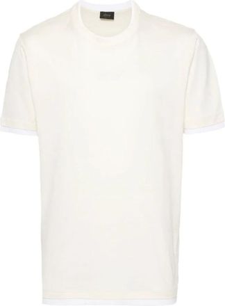 Brioni Straight Broeken - Heren - T-shirts - Wit - XL - Katoen - Tops
