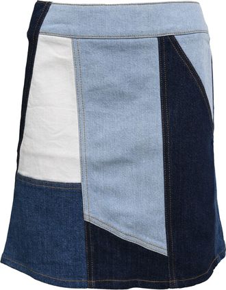 Victoria Beckham Victoria Victoria Beckham Patchwork Mini Skirt in Multicolor Cotton