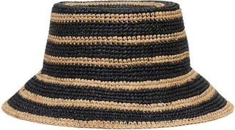 L*Space Isadora Straw Bucket Hat in Natural /Black at Nordstrom