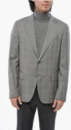 Corneliani CC COLLECTION Wool Single Breasted Blazer With Houndstooth M size 56