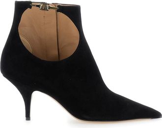 Ferragamo Zwarte Bootie Mid-Hak Agia Laarzen - Dames - Laarzen met Hak - Zwart - 38 EU - Schoenen