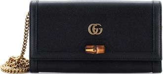 Gucci Diana Wallet on Chain Leather clutch bag - Zwart