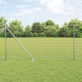 Berkfield Home Euro Fence with 7 Spike Posts 1x10 m Galvanised Steel in Silver