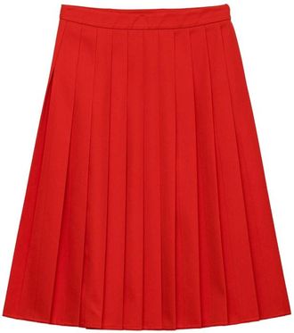 Prada Pleated Gabardine Midi-skirt