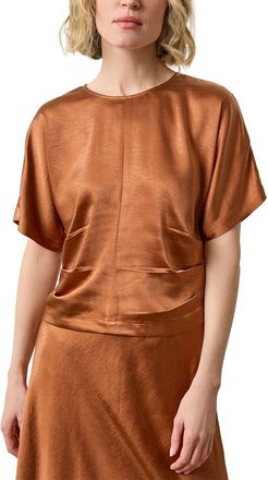 Lilla P Satin Dolman Short Sleeve Shirt