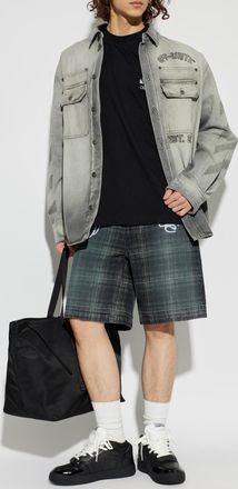 Off-white Denim Shirt With Pockets, Mens, Grey